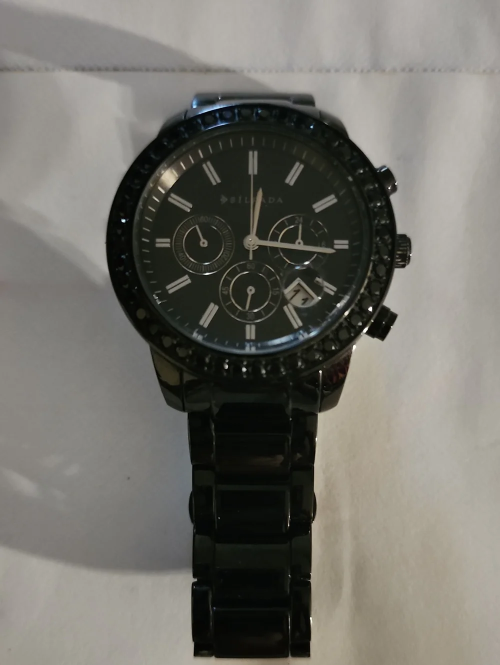 Silpada Black Crystal Accent Women's Watch